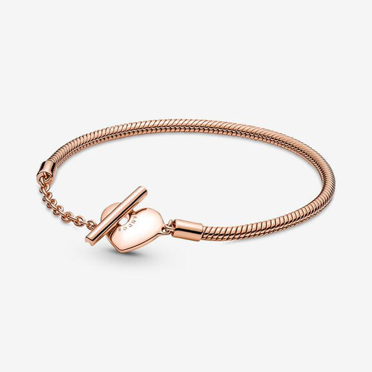 Pandora Moments Heart T Bar Snake Chain Bracelet