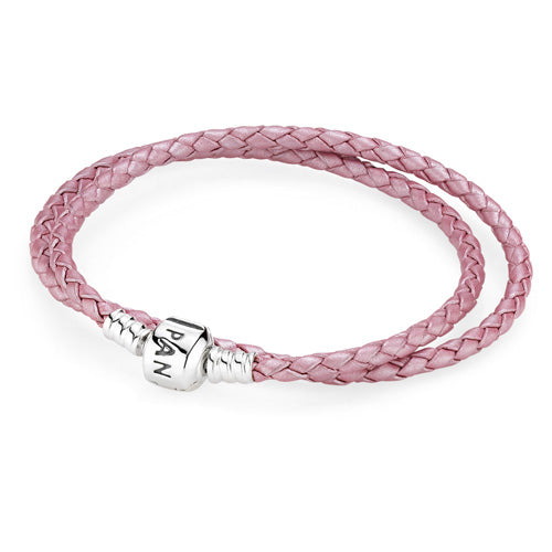 Pandora Double Pink Leather Bracelet