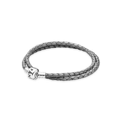 Pandora Grey Brown Leather Bracelet