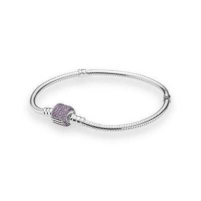 Pandora Purple Pave Snake Chain Bracelet