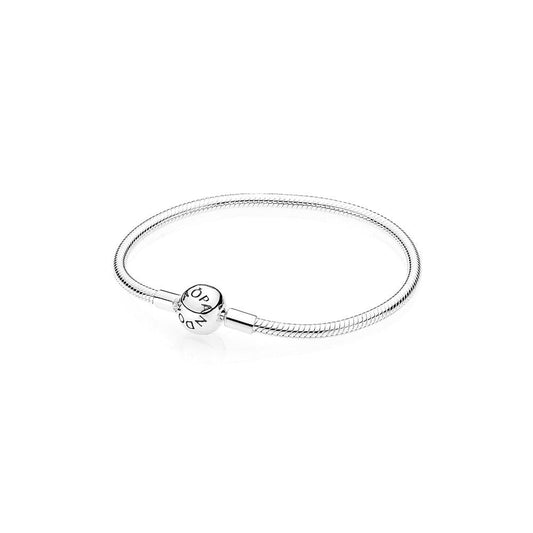 Pandora Silver Moments Snake Chain Round Clasp Bracelet