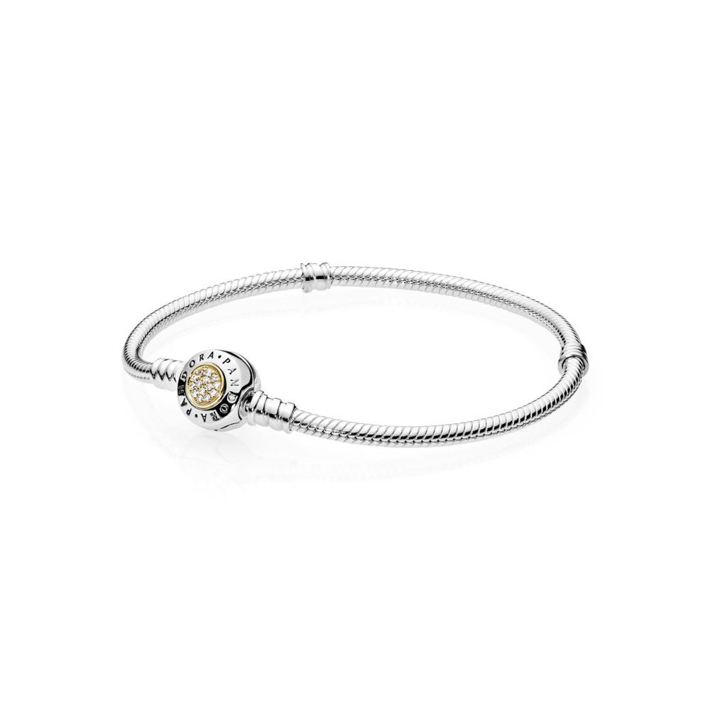 Pandora Moments Logo Clasp Snake Chain Bracelet