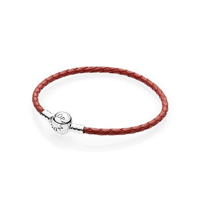 Pandora Moments Single Red Leather Bracelet