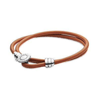 Pandora Brown Double Leather Bracelet