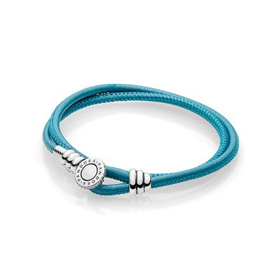 Pandora Turquoise Double Leather Bracelet