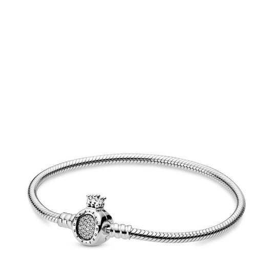 Pandora Moments Crown O Clasp Snake Chain Bracelet