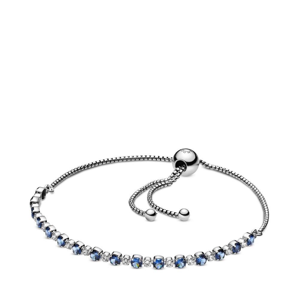 Blue and Clear Sparkle Slider Bracelet