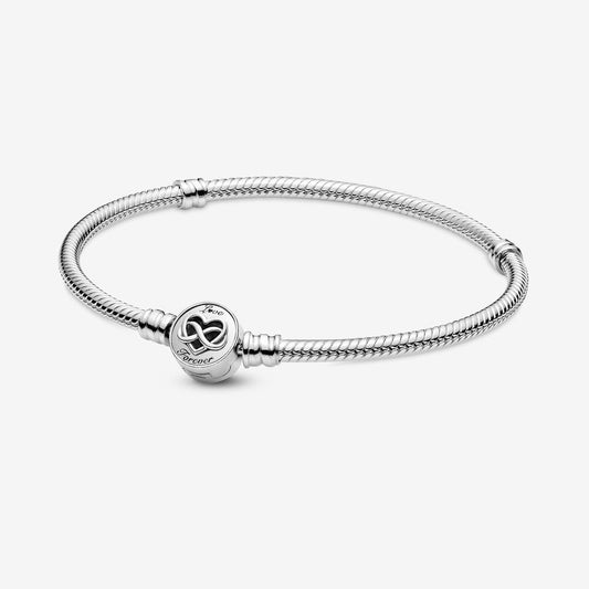 Pandora Moments Heart Infinity Clasp Snake Chain Bracelet