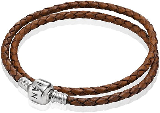 Pandora Double Brown Leather Bracelet