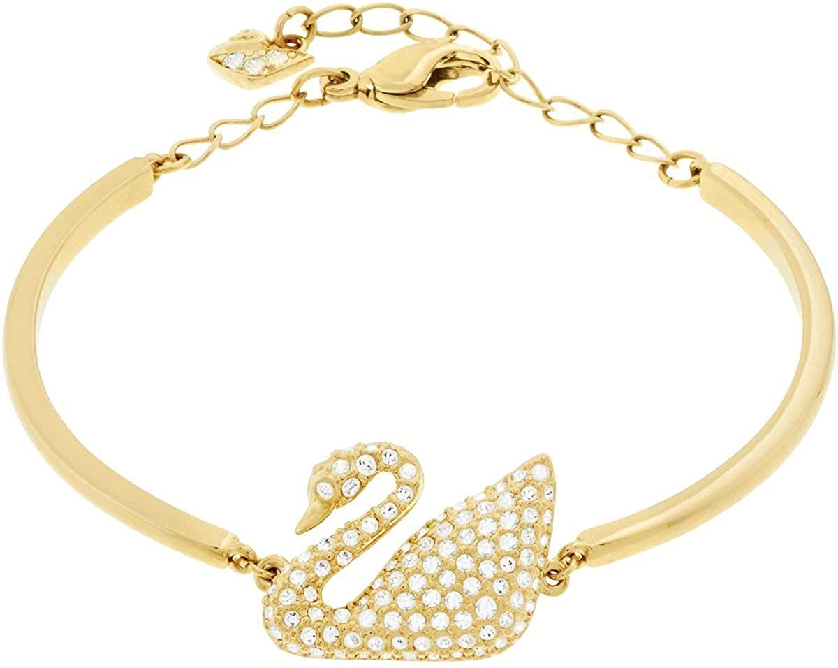 Swarovski Iconic Swan Bracelet,White, Gold Plated