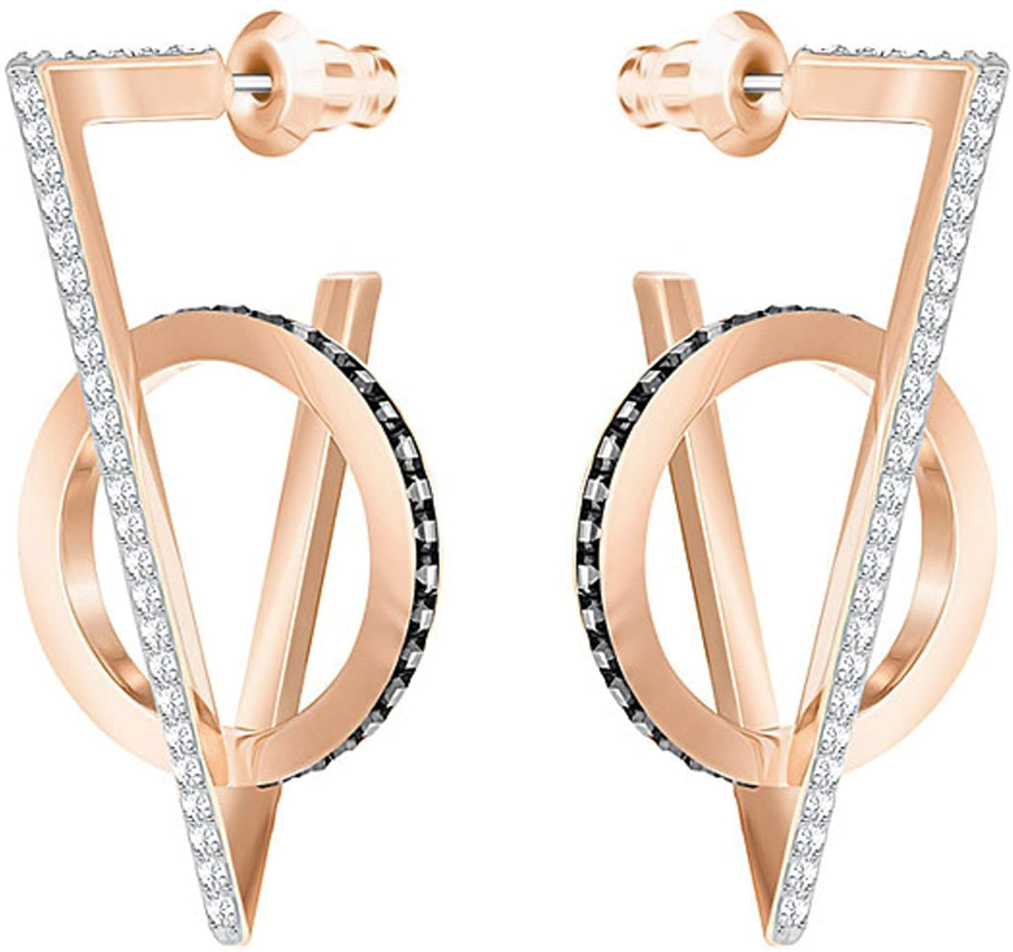 Swarovski Hero Triangle Pierced Earring, Mixed Colour, Rose Gold Plated