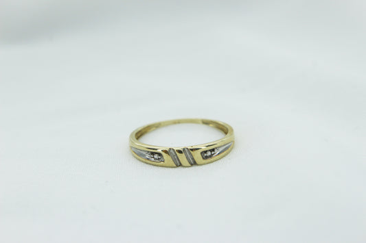 Double Line Band Ring in 10K