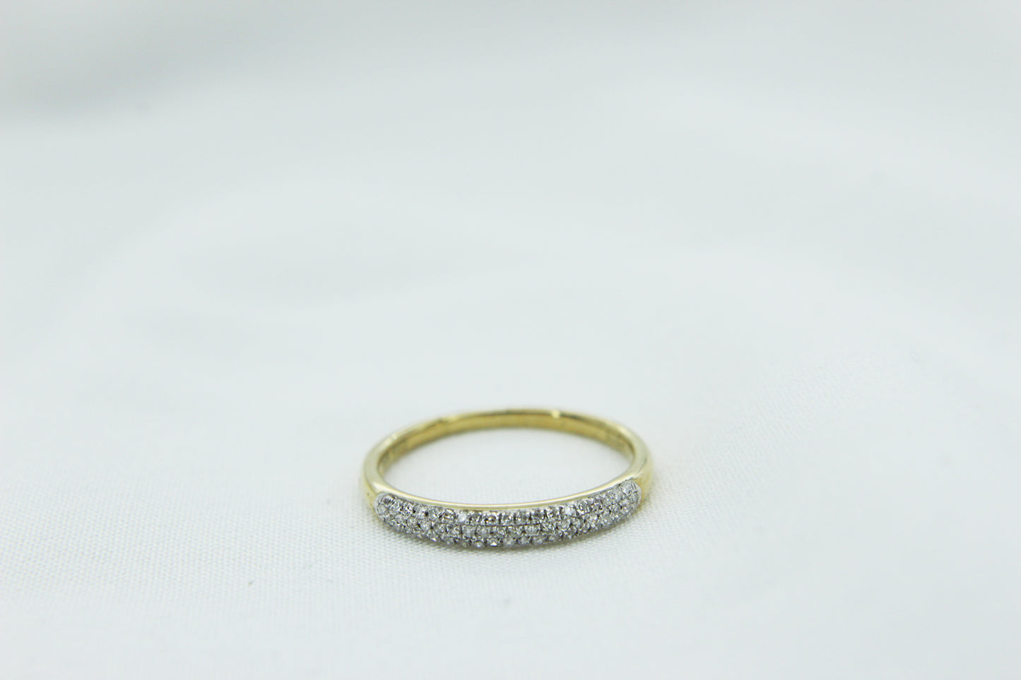 Simple Pave Band Ring in 10K