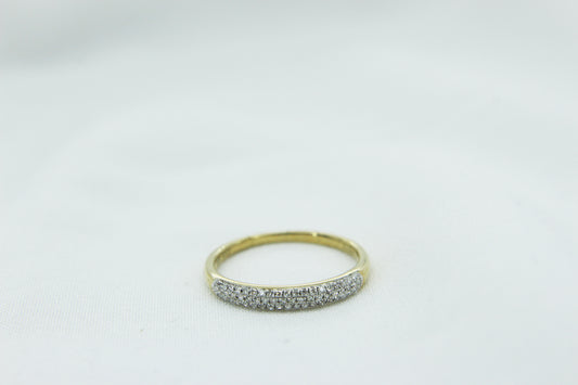 Simple Pave Band Ring in 10K