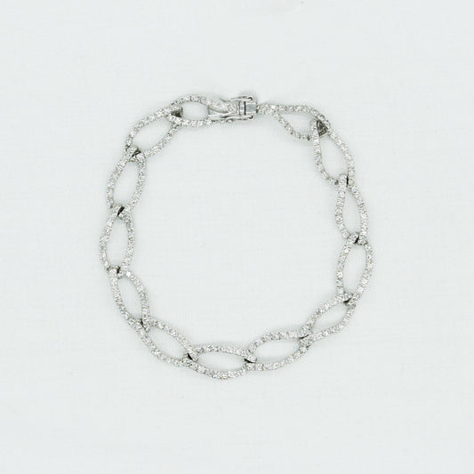 Oval Pave Bracelet in 18K