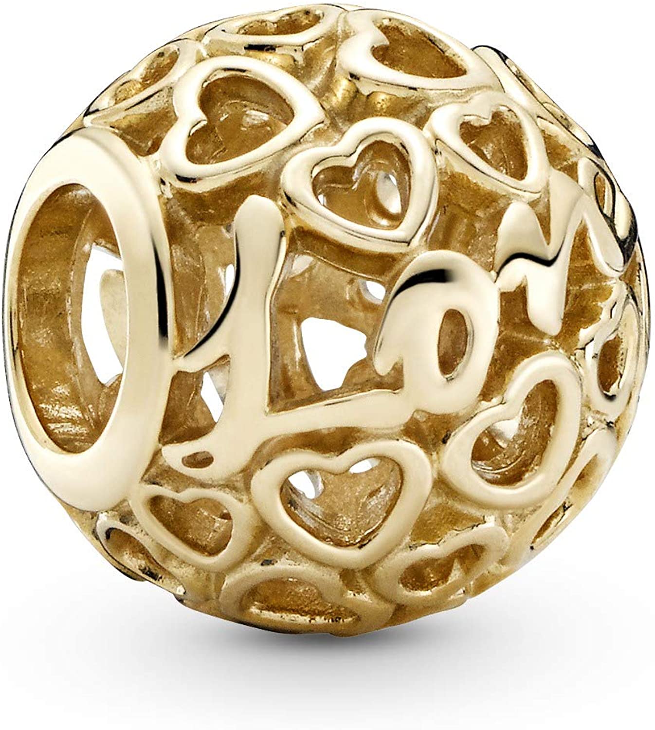 Gold Openwork Heart Charm