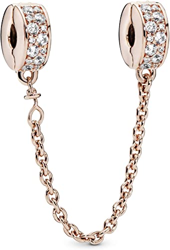 Clear PavÃ© Safety Chain Clip Charm