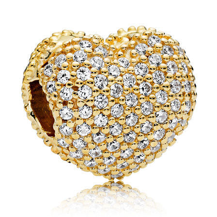Shine Pave Heart Clip Charm