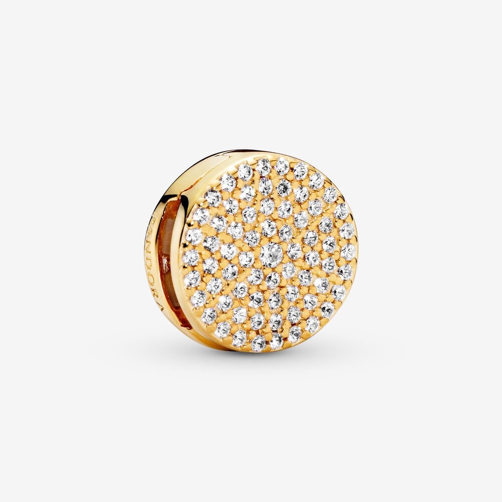 Reflexions Round Pave Clip Charm
