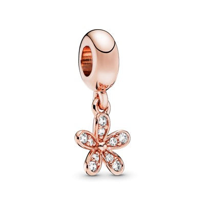 Rose Sparkling Daisy Flower Dangle Charm