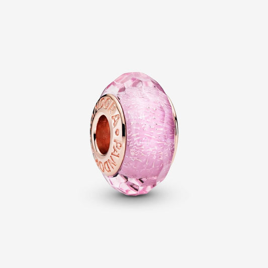 Faceted Pink Murano Glass Charm