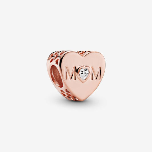 Clear Mom Heart Charm