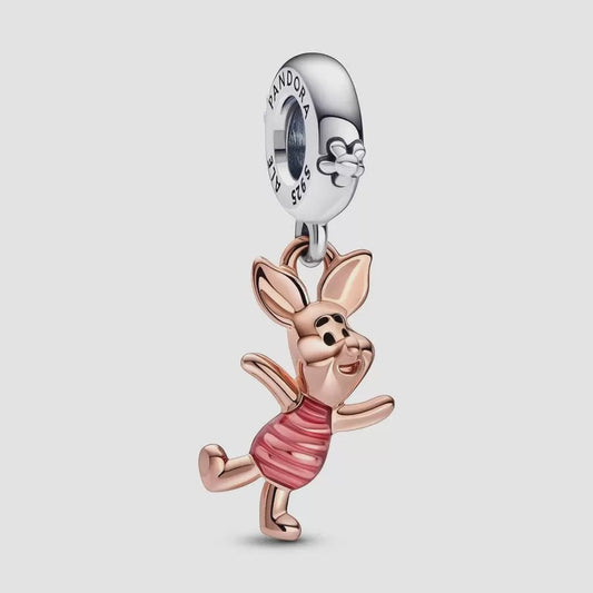 Disney Rose Winnie the Pooh Piglet Dangle Charm