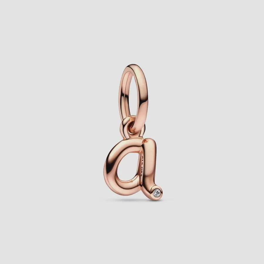 Letter a Script Alphabet Dangle Charm