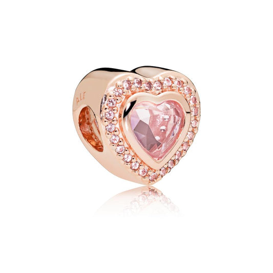 Sparkling Pink Heart Charm