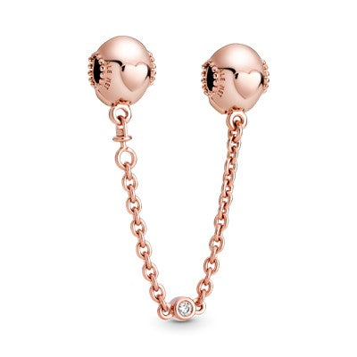 Embossed Hearts Safety Chain Clip Charm