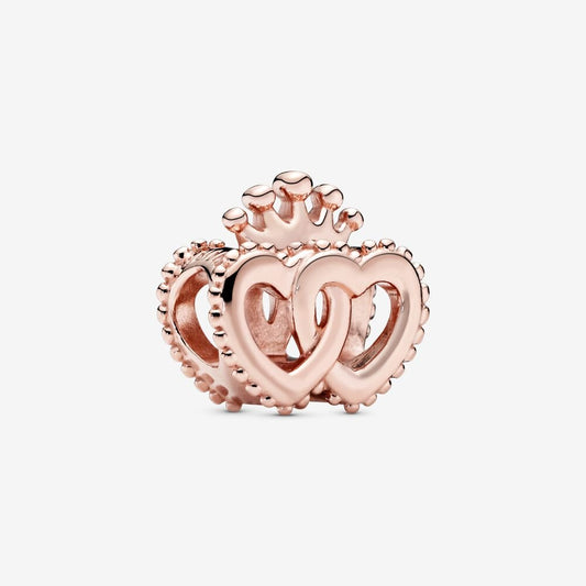 Crown & Entwined Hearts Charm