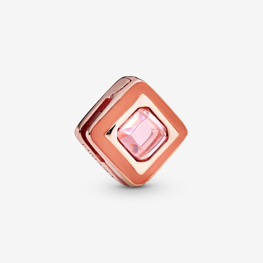 Reflextions Pink Square Clip Charm