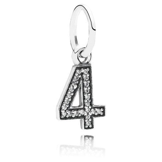Number 4 Dangle Charm