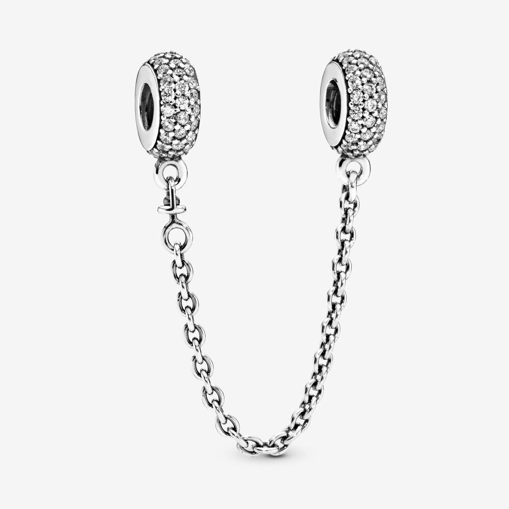Sparkling Pave Safety Chain Charm