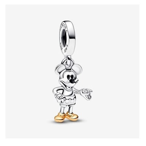 Pandora Disney 100th Anniversary Mickey Mouse Lab-created Diamond Dangle Charm