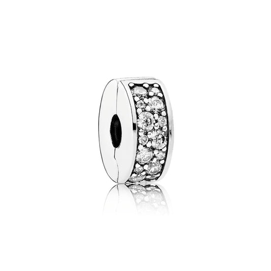 Silver Clear Pave Clip Charm