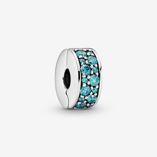 Teal Pave Clip Charm