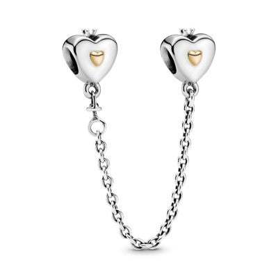 Heart & Crown Safety Chain Charm