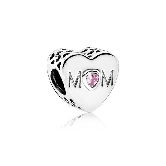 Pink Mom Heart Charm