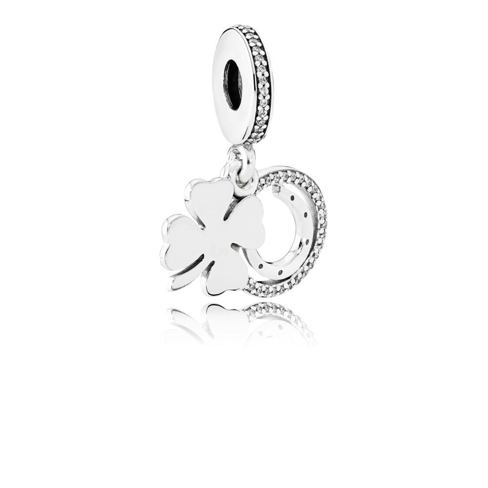 Lucky Four-Leaf Clover Dangle Charm