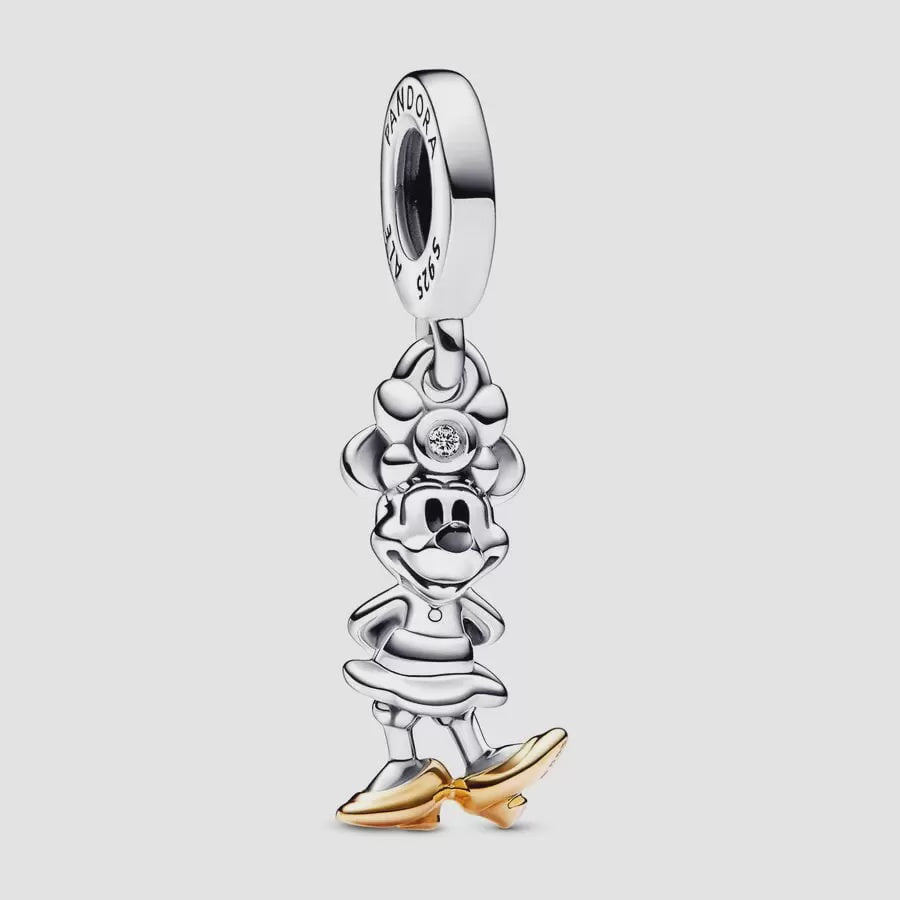 Disney 100th Anniversary Minnie Mouse Dangle Charm 0.009 ct tw Lab-created Diamond Charm