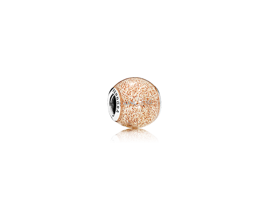 Rose Golden Glitter Ball Charm