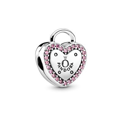 Pandora Logo Heart Padlock Clip