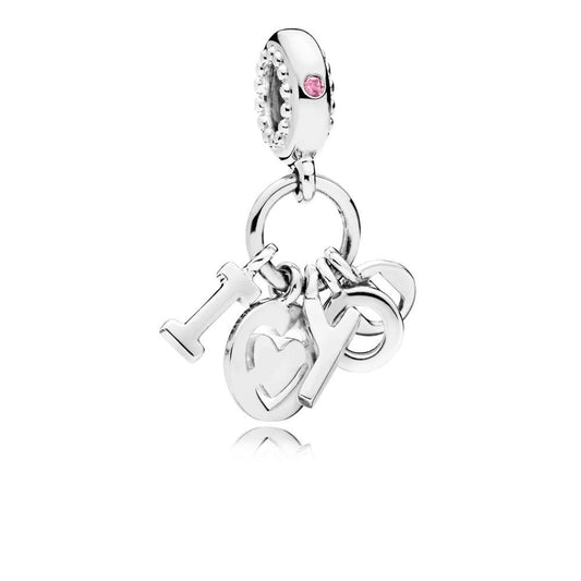 Silver I Love You Letters Dangle Charm