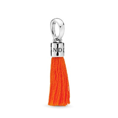 Orange Tassel Pendant Charm