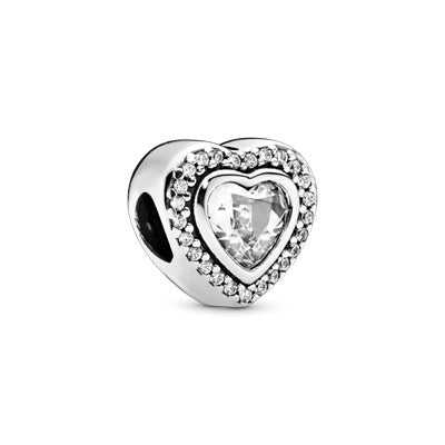 Sparkling Clear Heart Charm