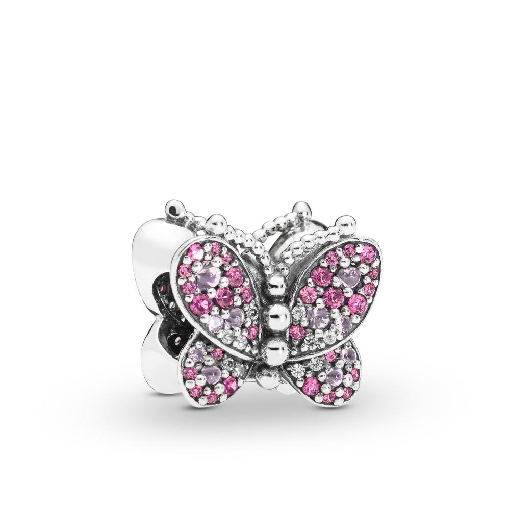 Pink Pave Butterfly Charm