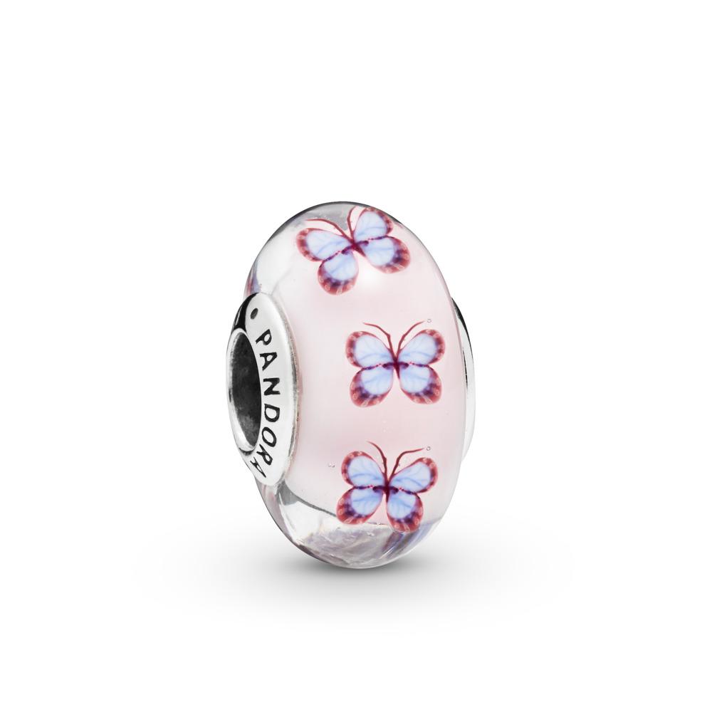 Butterfly Pink Glass Charm