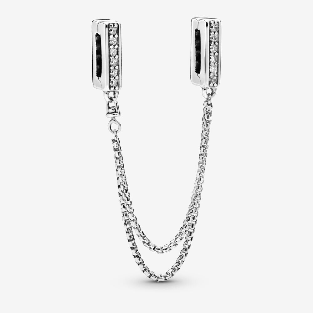 Reflextions Sparkling Safety Chain Clip Charm