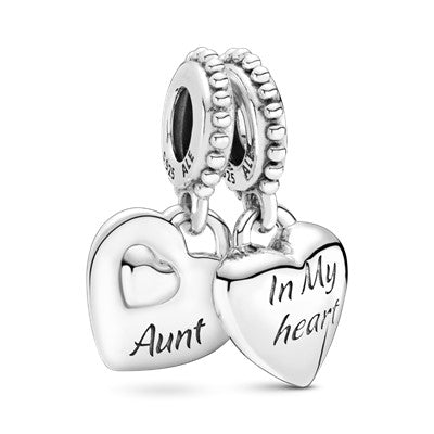 Aunt & Niece Split Heart Dangle Charm